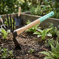   14-inch wooden handle garden hoe