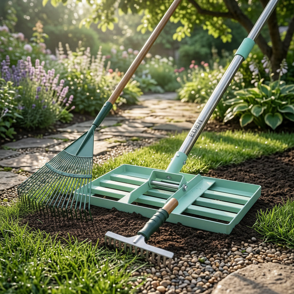   17-inch stainless steel lawn leveling rake