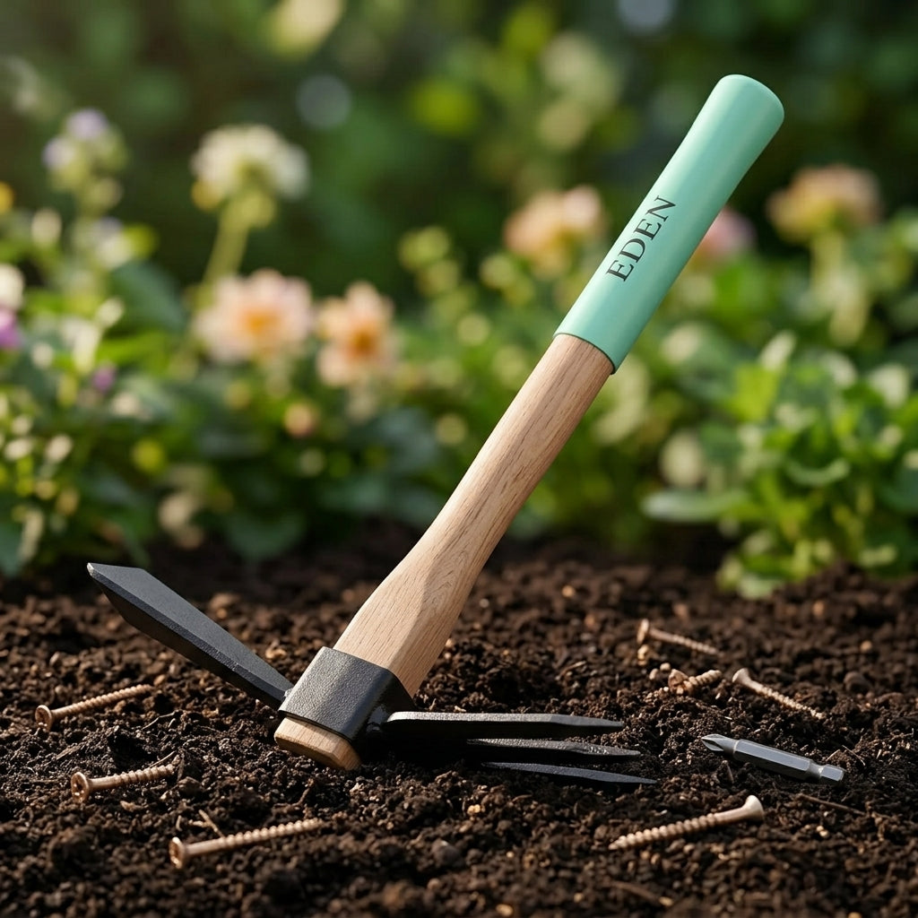  2-in-1 hoe and cultivator garden tool