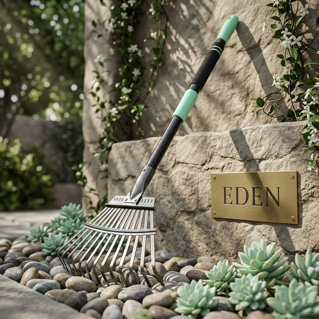   narrow leaf rake for flower beds